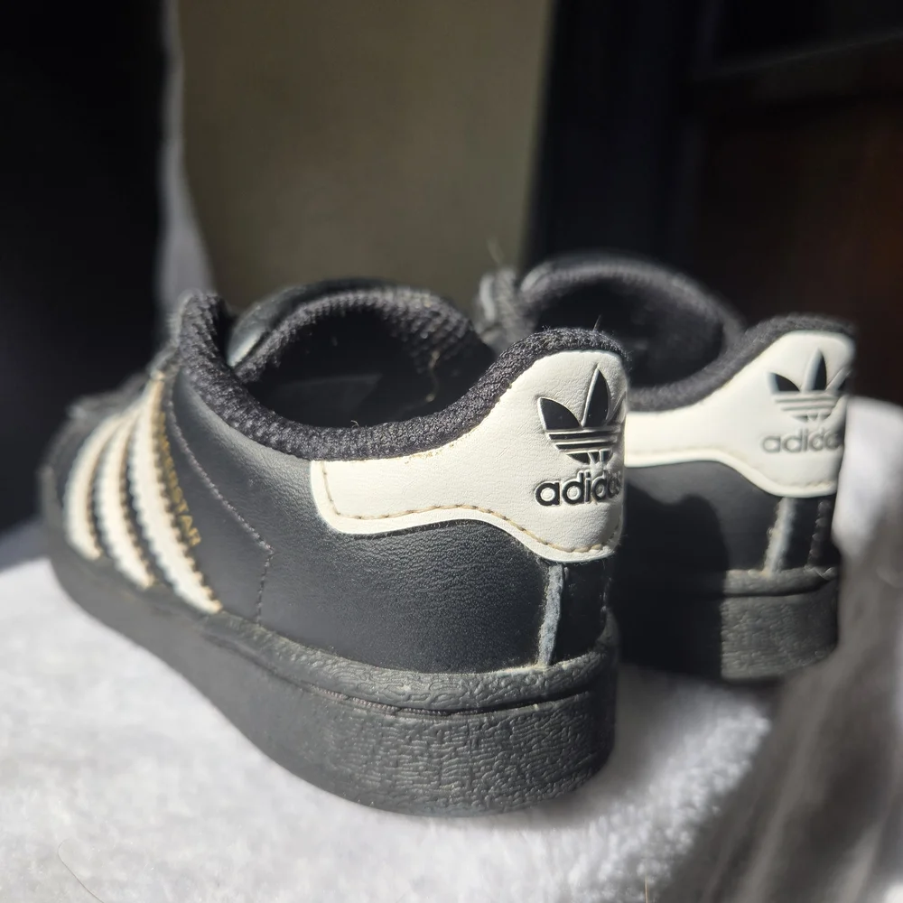 adidas Kids Superstar Sneakers in Black and White